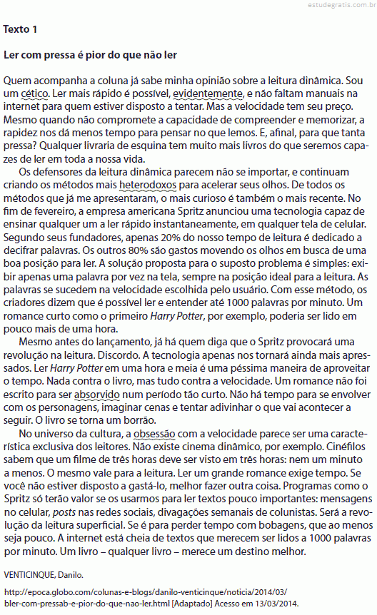 Assinale A Alternativa Correta De Acordo O Texto