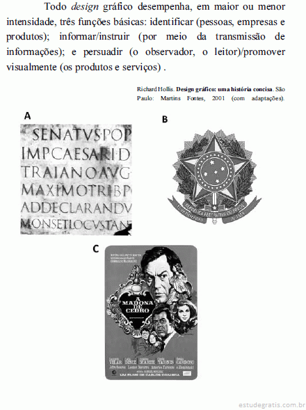 Tendo como referência o texto e as figuras A B e C acima