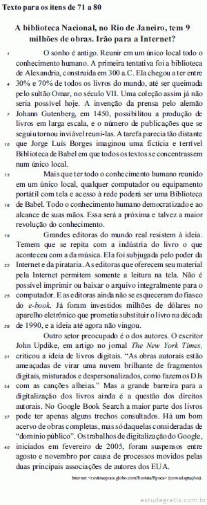 base nas ideias apresentadas no texto e relação à