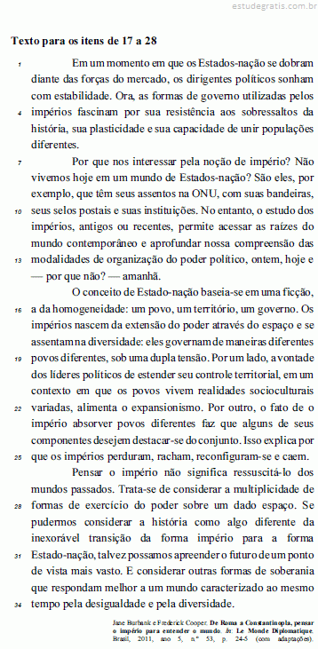 relação às ideias do texto julgue os itens que se se