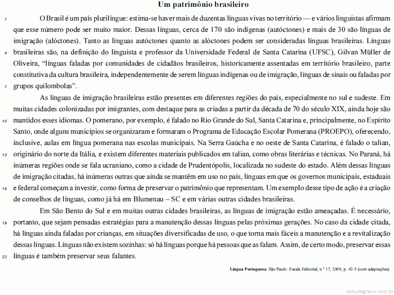 relação ao texto acima julgue os itens a seguir