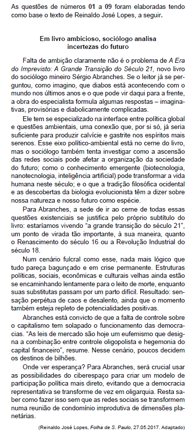 Questão de Concurso: Vunesp - 2017